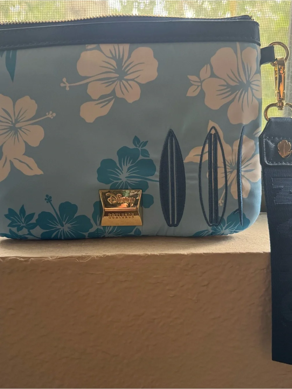 Disney Blue Stitch Floral Wristlet Clutch